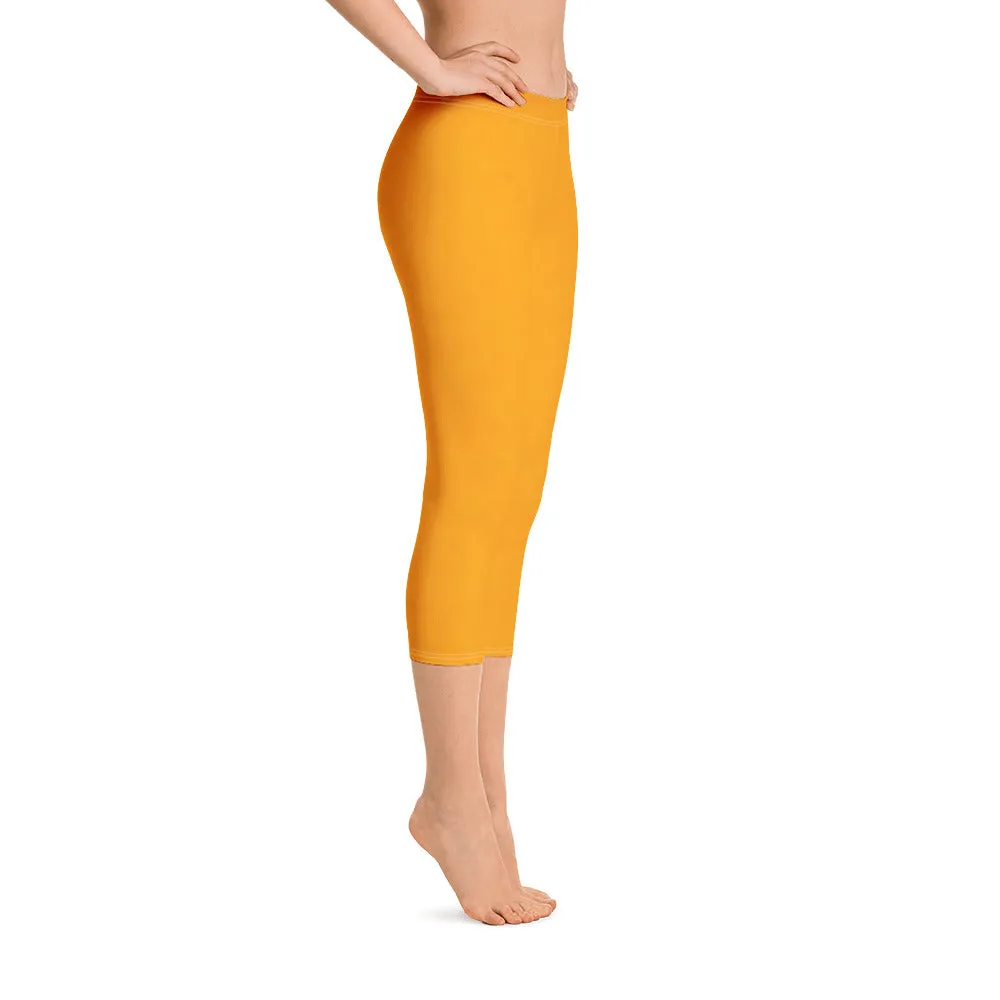 Sacral Orange Capri Leggings