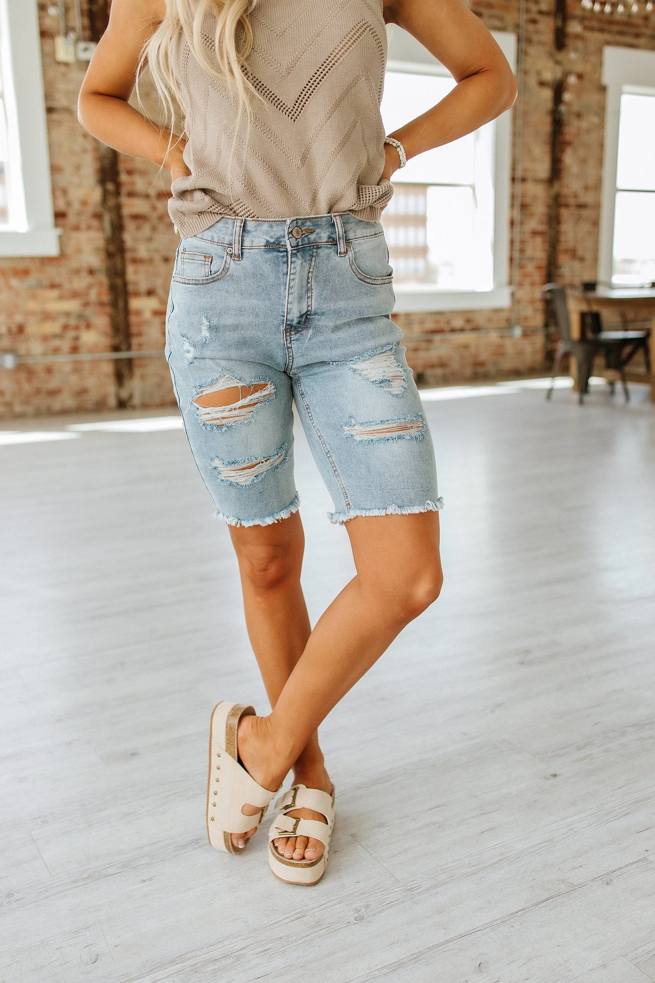 SALE - Corey Denim Bermuda Shorts | Size 16