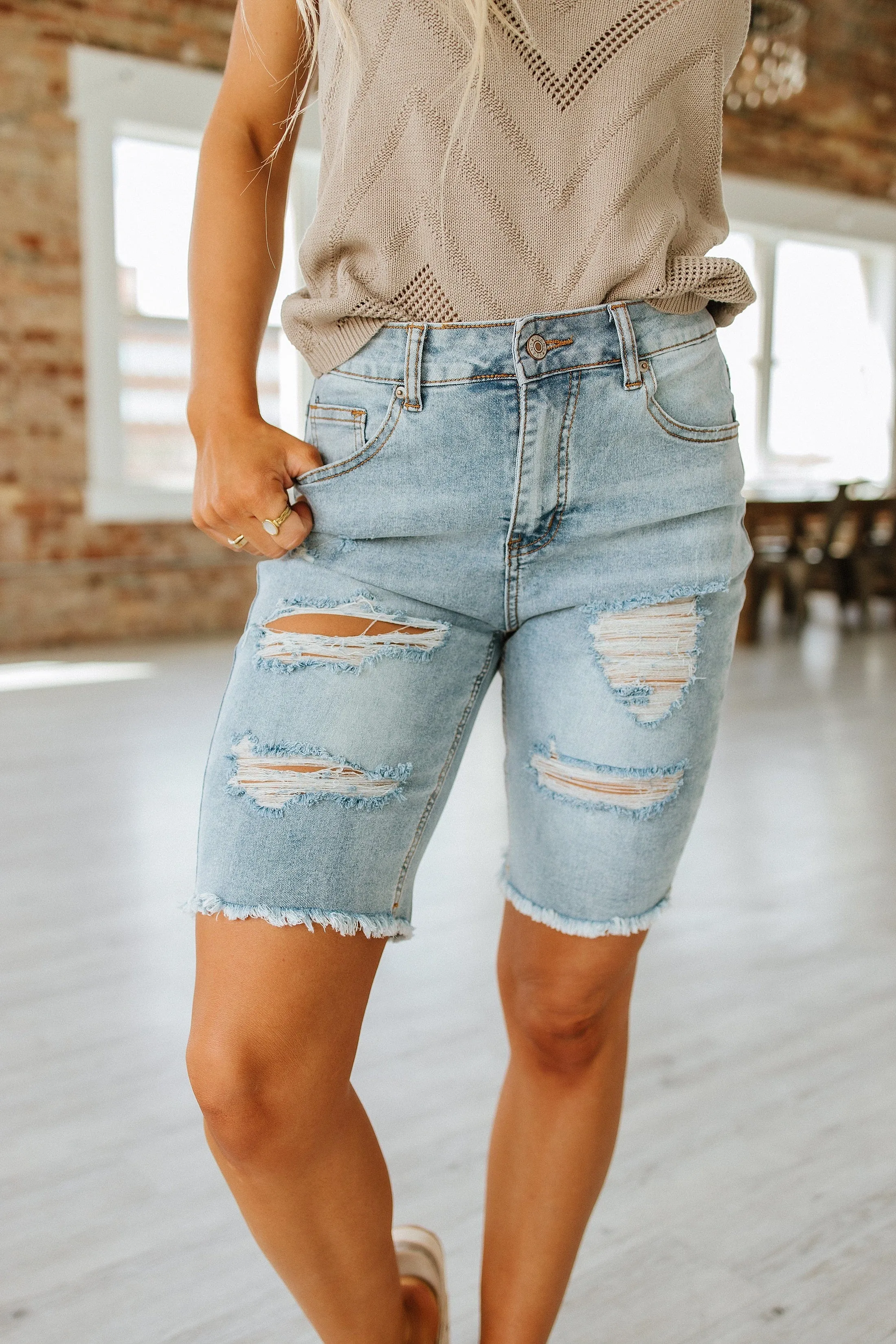 SALE - Corey Denim Bermuda Shorts | Size 16