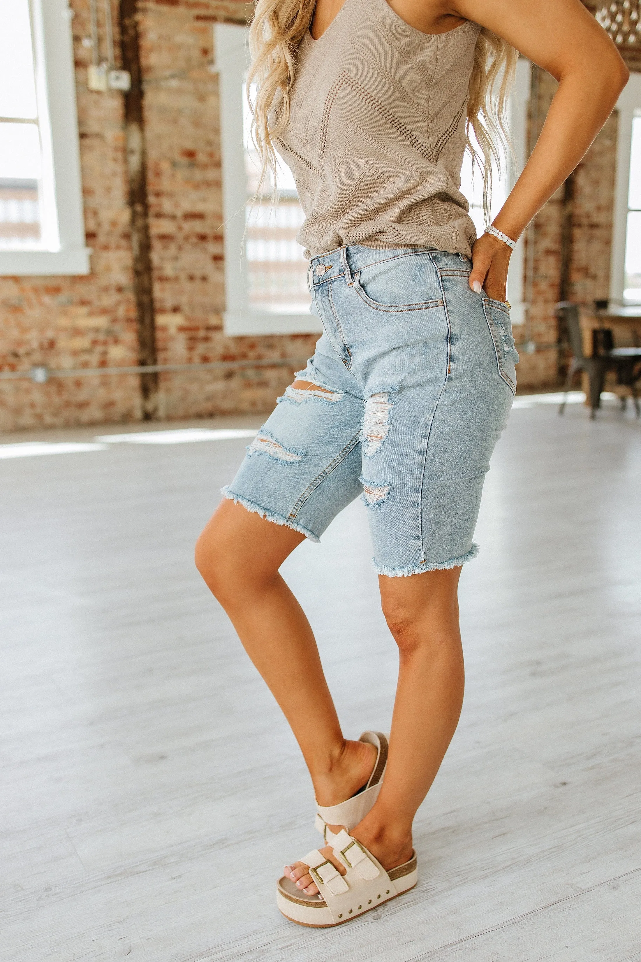 SALE - Corey Denim Bermuda Shorts | Size 16