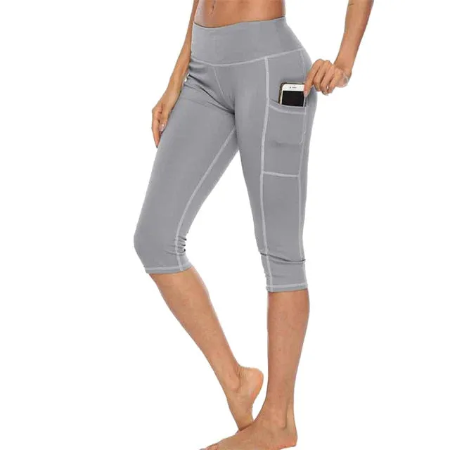 Side Pocket High Waist Capri