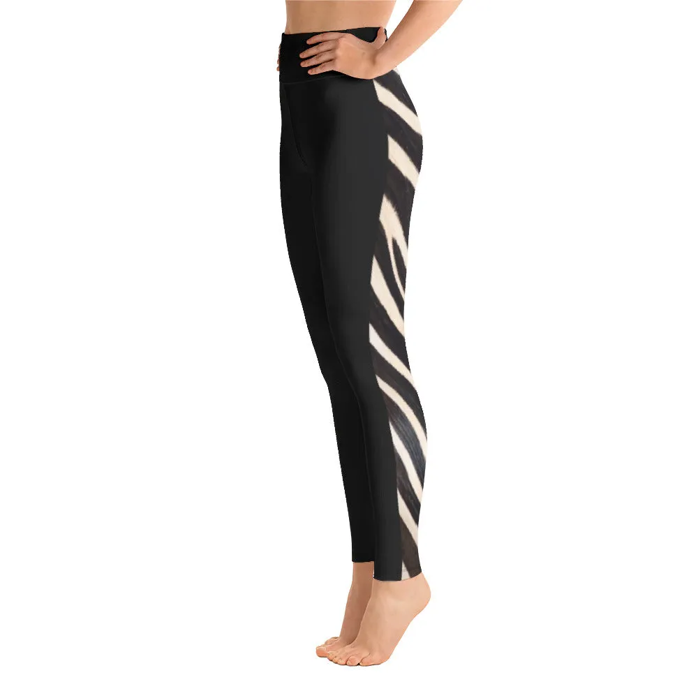 Side Zebra Yoga Leggings