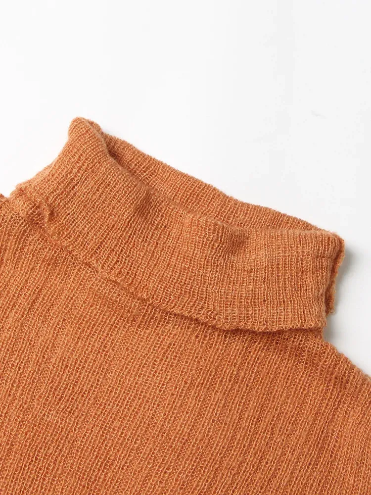 Solid Minimalist Slimming Knitting Sweaters For Women Turtleneck Long Sleeve Casual Pullover Sweater Female Fashion Style