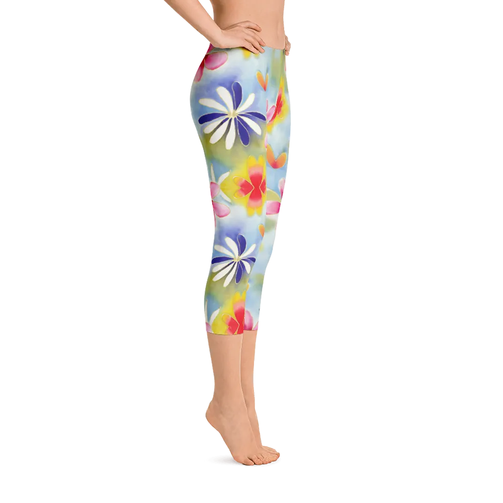 Sunrise Floral Capri Leggings