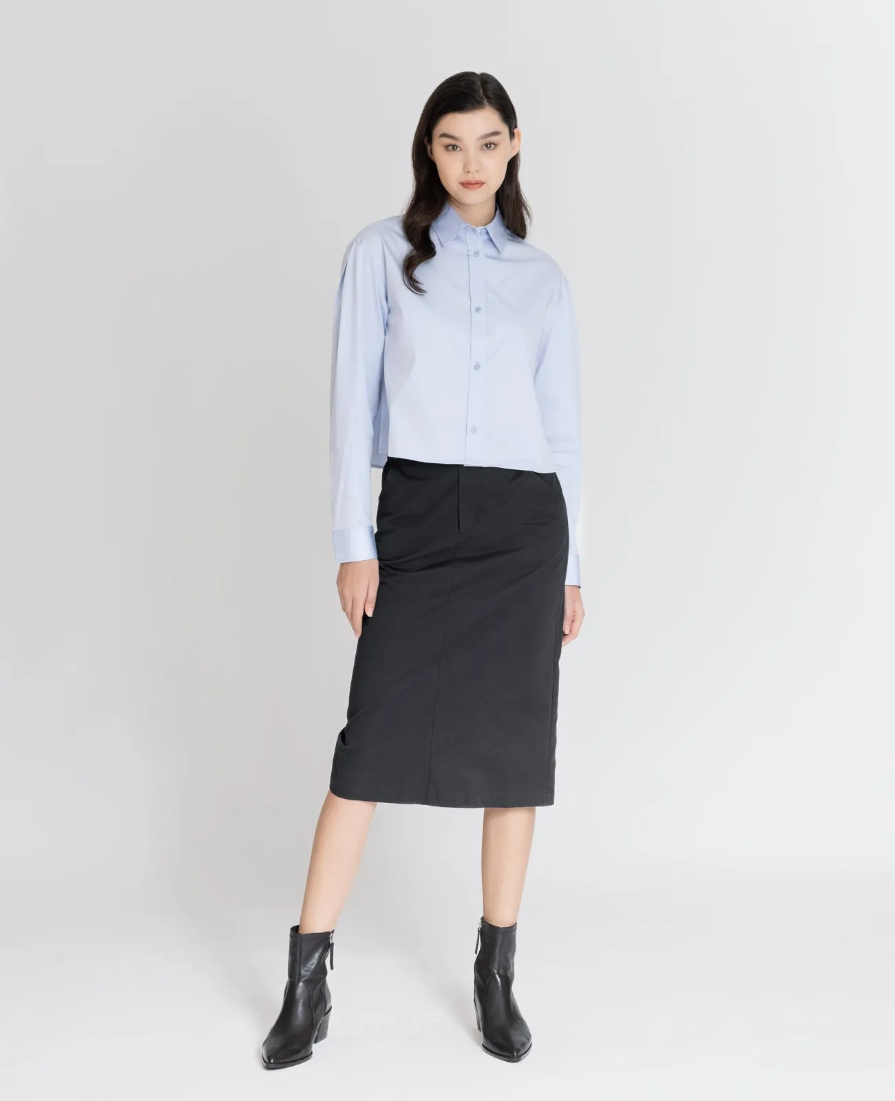 Supima Poplin Cropped Shirt