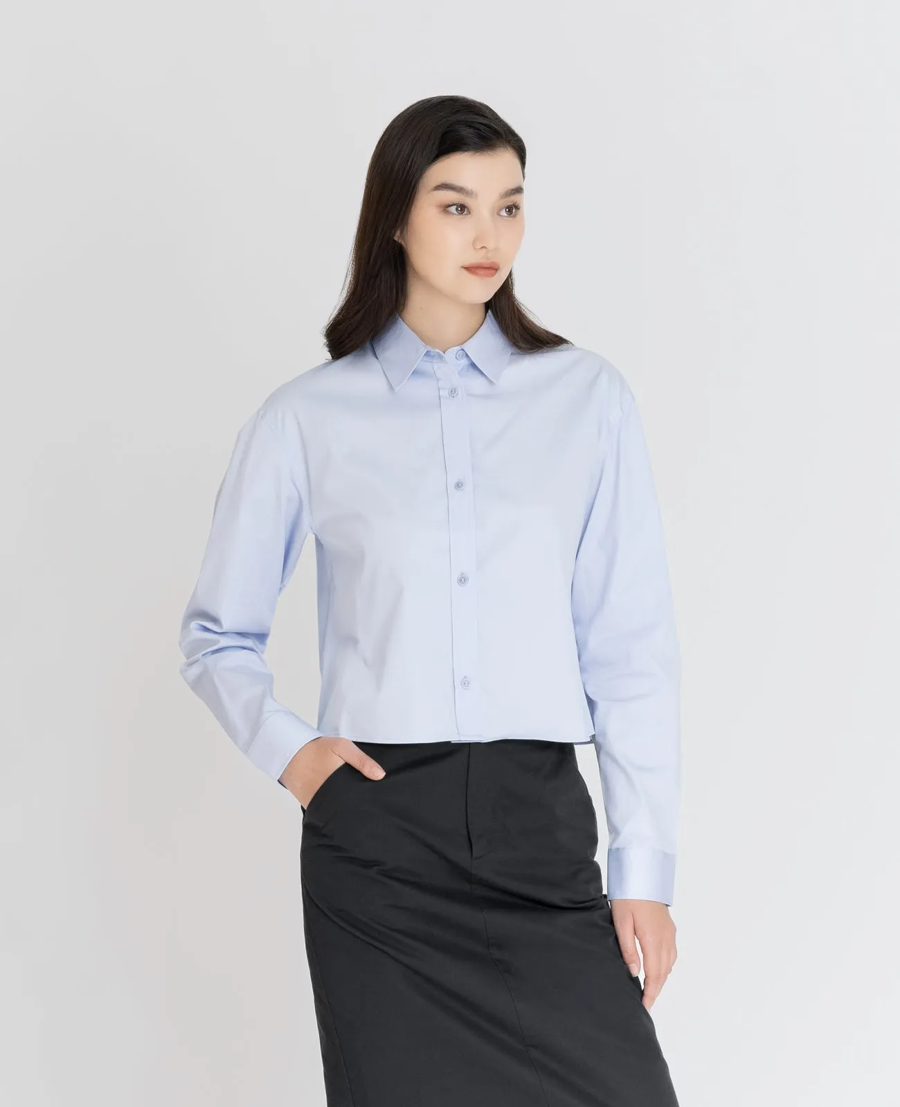 Supima Poplin Cropped Shirt