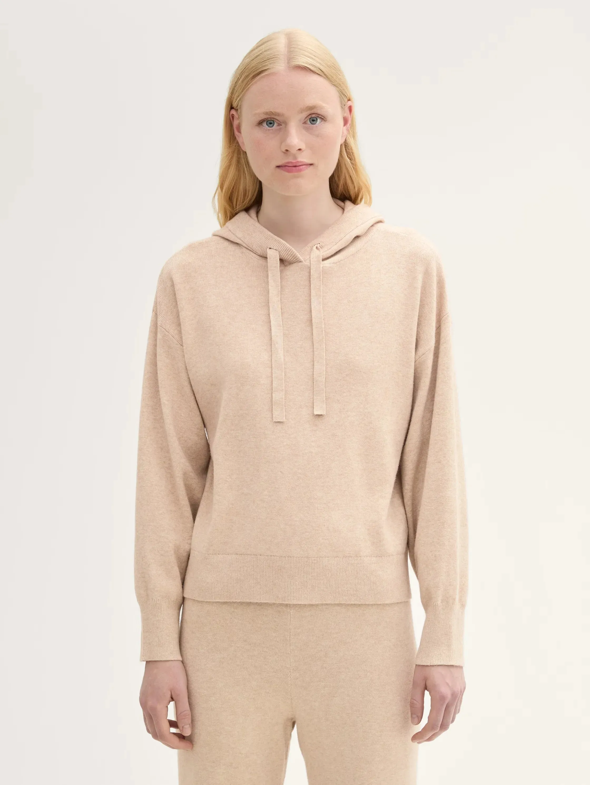 Tom Tailor Relaxed Knit Light Camel Hoodie