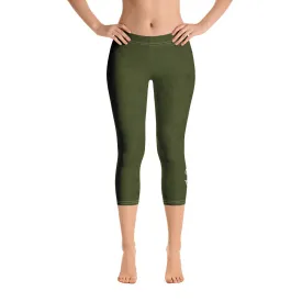 Tree Hugging Forest Green Capri Leggings