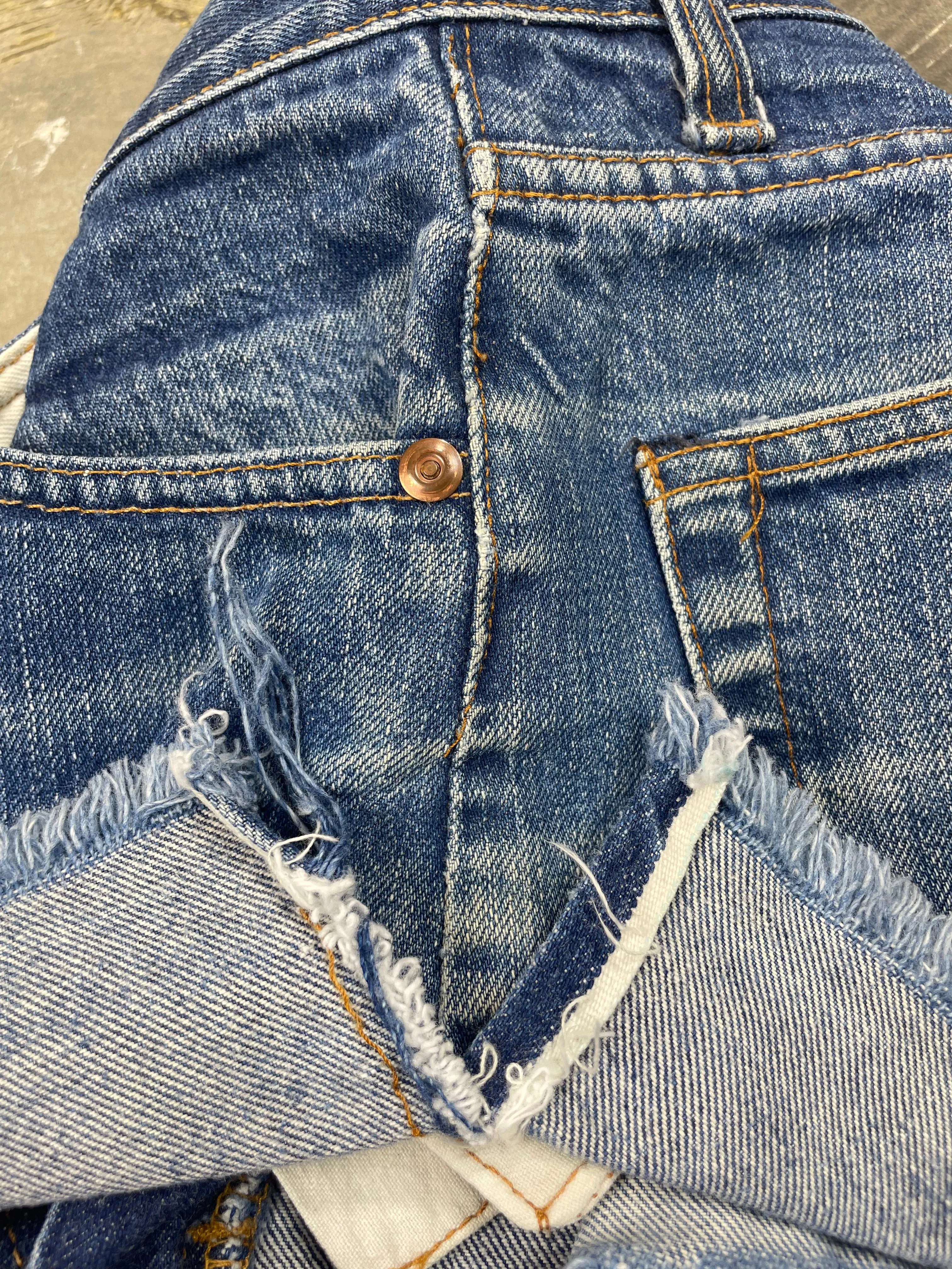 Vintage 1970's Sears Super Wash Selvedge Denim Cutoff Shorts (JYJ0524-239)