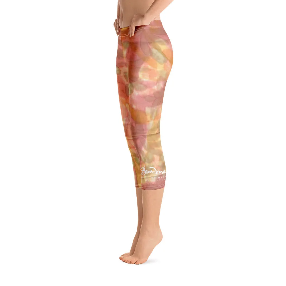 Watercolor Smudge Capri Leggings