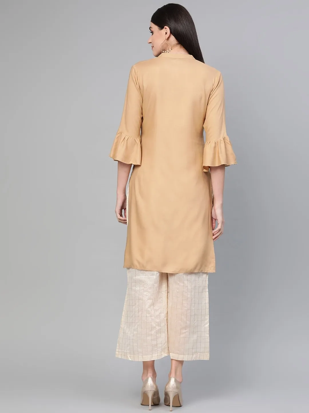 Women Beige Straight Kurta