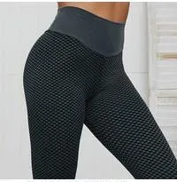 Women Seamless Grid High Waist Push Up Gym Yoga Leggings