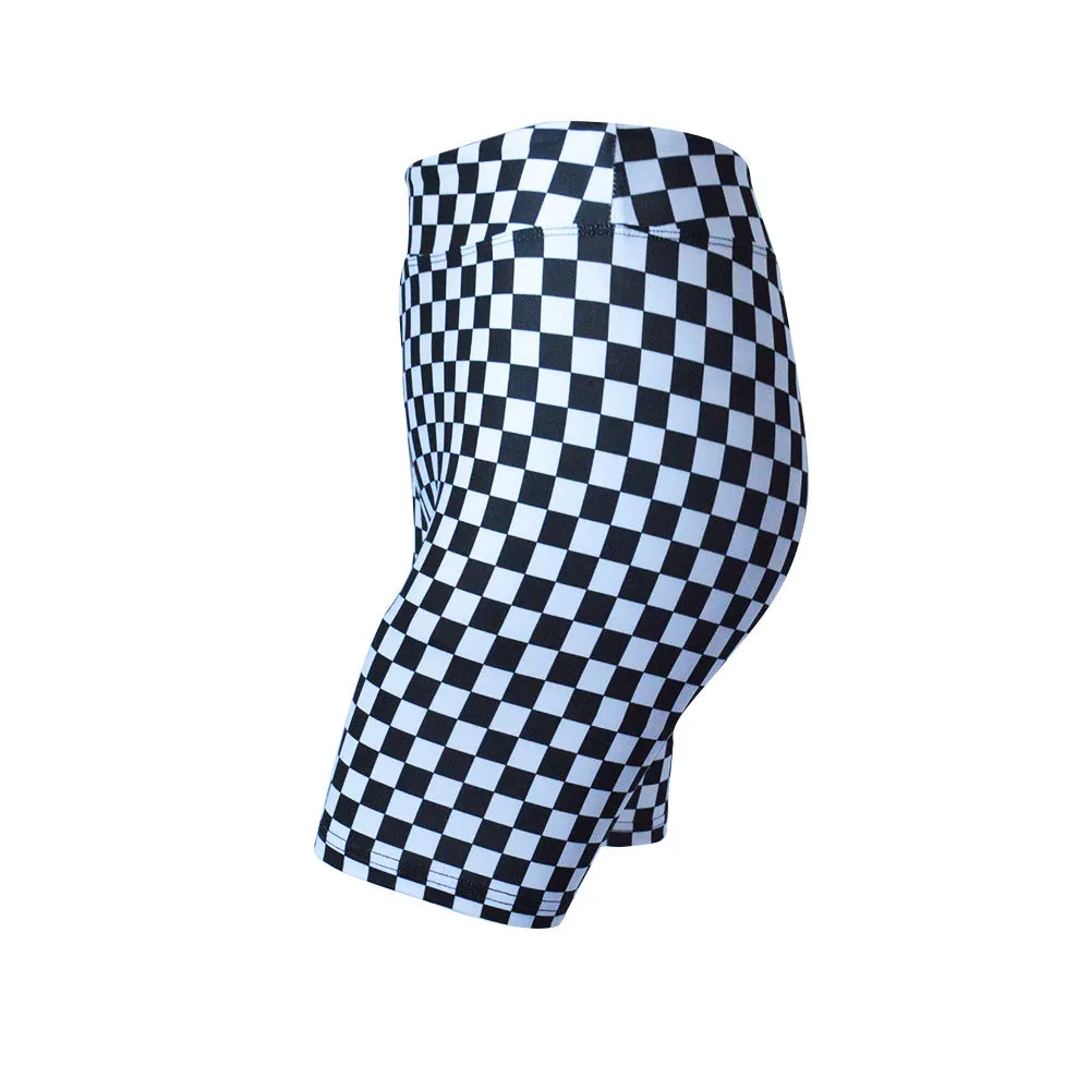 Women's Checkerboard Biker Shorts